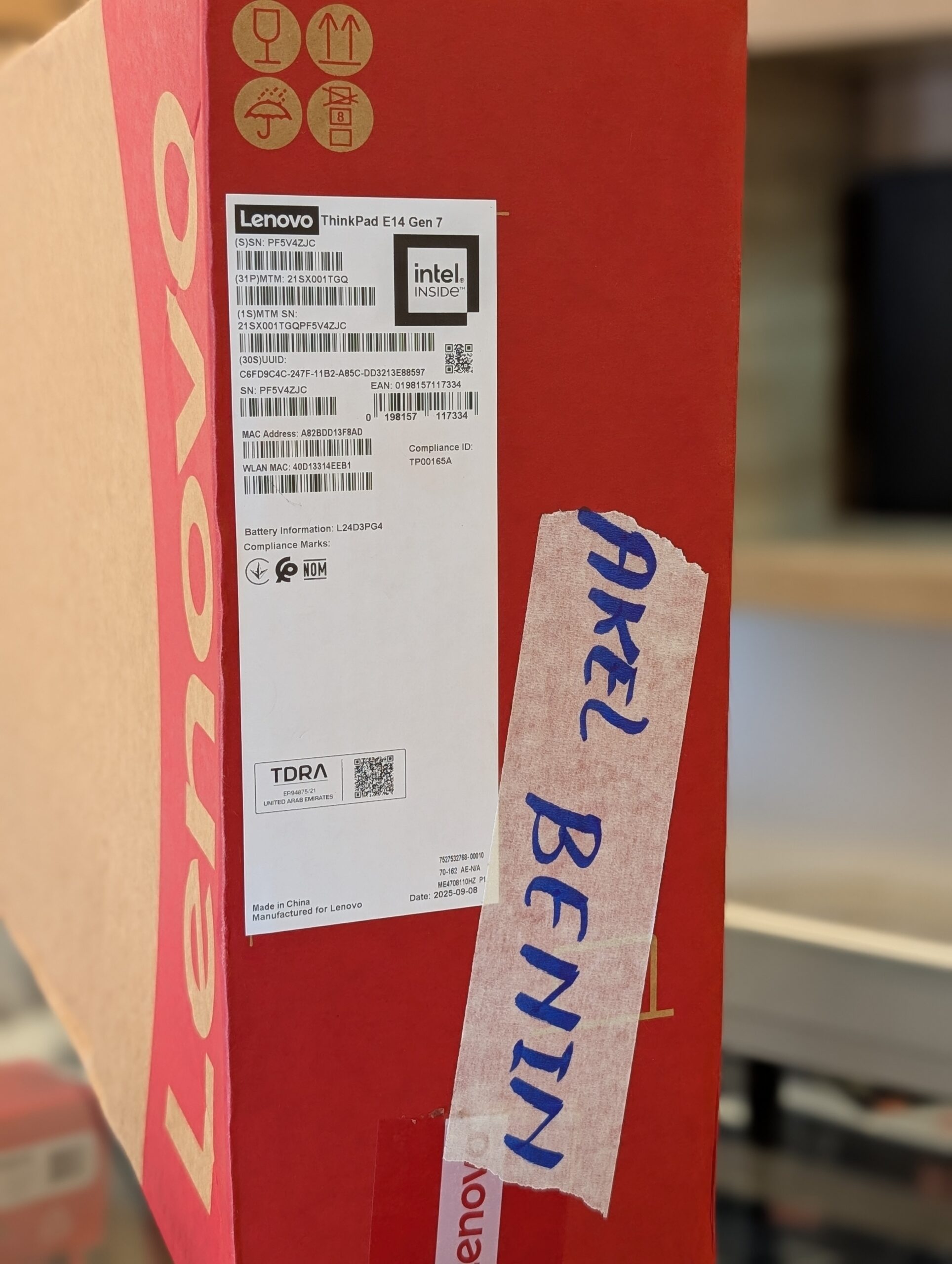 PC Lenovo Thinkpad E14 Gen 7 Intel Core Ultra 7 255H Prix : 750.000fcfa – Image 2